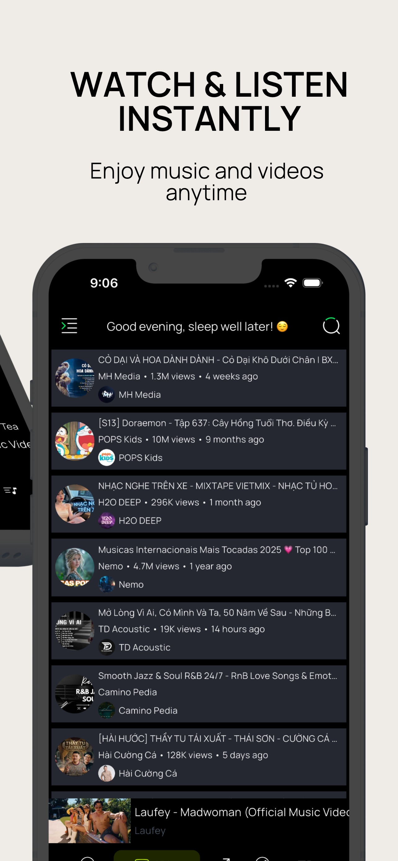 Musho app home screen